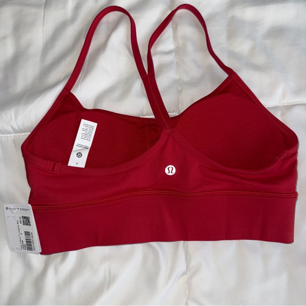 Lululemon Flow Y Nulu Longline Bra in Persian Red